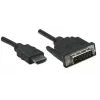 Cable Manhattan HDMI a DVI-D 24+1, 1 m, conector macho a conector macho, negro, Dual Link, compatible con DVD-D, garantía de por vida, equivalente a HDDVIMM1M