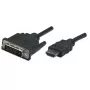 Cable Manhattan HDMI a DVI-D 24+1, 1 m, conector macho a conector macho, negro, Dual Link, compatible con DVD-D, garantía de por vida, equivalente a HDDVIMM1M