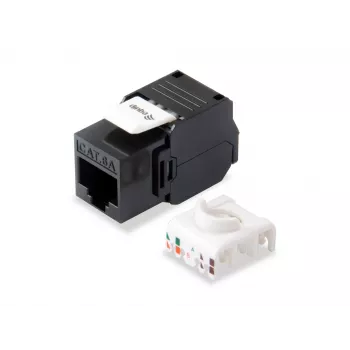Conector keystone Cat.6A no apantallado sin herramientas Equip, RJ-45, LSA, negro