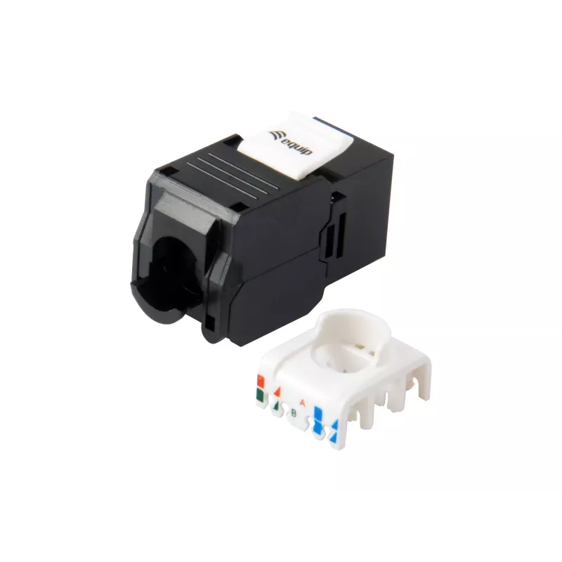 Conector keystone Cat.6A no apantallado sin herramientas Equip, RJ-45, LSA, negro