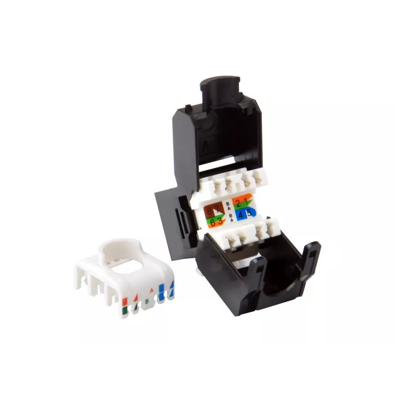 Conector keystone Cat.6A no apantallado sin herramientas Equip, RJ-45, LSA, negro