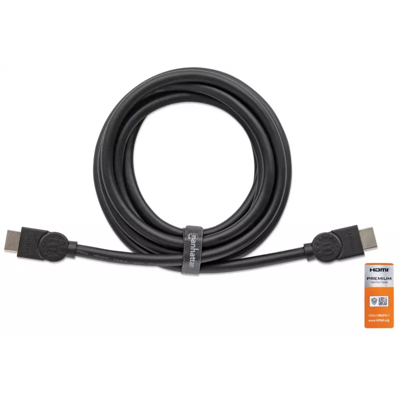 Cable HDMI con Ethernet Manhattan HDMM1MP 1 m conector macho a conector macho negro