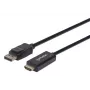 Cable Manhattan DisplayPort 1.1 a HDMI, 1080p@60Hz, 1,8 m, conector macho a conector macho, DP con bloqueo, negro, no bidireccional, tres años de garantía