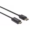 Cable Manhattan DisplayPort 1.1 a HDMI, 1080p@60Hz, 1,8 m, conector macho a conector macho, DP con bloqueo, negro, no bidireccional, tres años de garantía