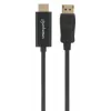 Cable Manhattan DisplayPort 1.1 a HDMI, 1080p@60Hz, 1,8 m, conector macho a conector macho, DP con bloqueo, negro, no bidireccional, tres años de garantía