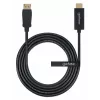 Cable Manhattan DisplayPort 1.1 a HDMI, 1080p@60Hz, 1,8 m, conector macho a conector macho, DP con bloqueo, negro, no bidireccional, tres años de garantía