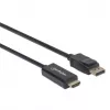 Manhattan 153201 cable de DisplayPort 1.2 a HDMI, 4K@60Hz, 1,8 m, macho/macho, DP con bloqueo, negro