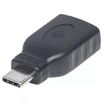 Adaptador Manhattan USB-C a USB-A, conector macho a conector hembra, 5 Gbit/s (USB 3.2 Gen1, también USB 3.0), SuperSpeed USB, negro, garantía de por vida, equivalente a USB31CAADG