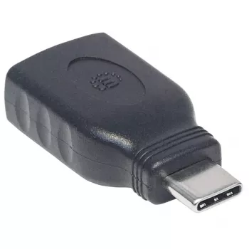 Adaptador Manhattan USB-C a USB-A, conector macho a conector hembra, 5 Gbit/s (USB 3.2 Gen1, también USB 3.0), SuperSpeed USB, negro, garantía de por vida, equivalente a USB31CAADG