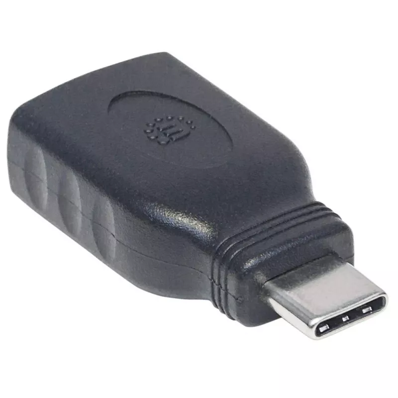 Adaptador Manhattan USB-C a USB-A, conector macho a conector hembra, 5 Gbit/s (USB 3.2 Gen1, también USB 3.0), SuperSpeed USB, negro, garantía de por vida, equivalente a USB31CAADG