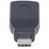 Adaptador Manhattan USB-C a USB-A, conector macho a conector hembra, 5 Gbit/s (USB 3.2 Gen1, también USB 3.0), SuperSpeed USB, negro, garantía de por vida, equivalente a USB31CAADG