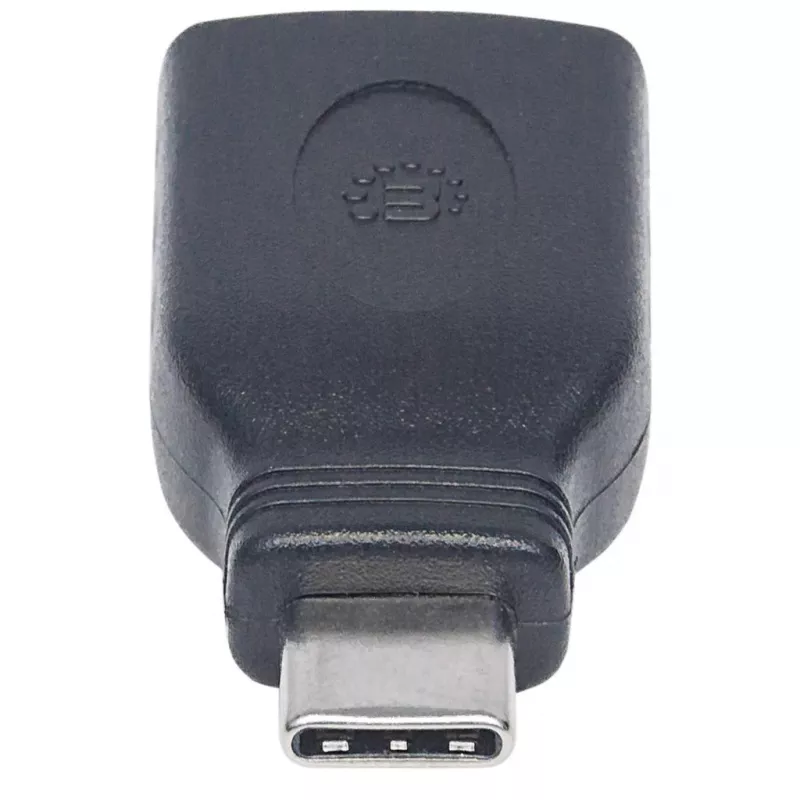 Adaptador Manhattan USB-C a USB-A, conector macho a conector hembra, 5 Gbit/s (USB 3.2 Gen1, también USB 3.0), SuperSpeed USB, negro, garantía de por vida, equivalente a USB31CAADG