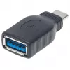 Adaptador Manhattan USB-C a USB-A, conector macho a conector hembra, 5 Gbit/s (USB 3.2 Gen1, también USB 3.0), SuperSpeed USB, negro, garantía de por vida, equivalente a USB31CAADG