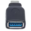 Adaptador Manhattan USB-C a USB-A, conector macho a conector hembra, 5 Gbit/s (USB 3.2 Gen1, también USB 3.0), SuperSpeed USB, negro, garantía de por vida, equivalente a USB31CAADG