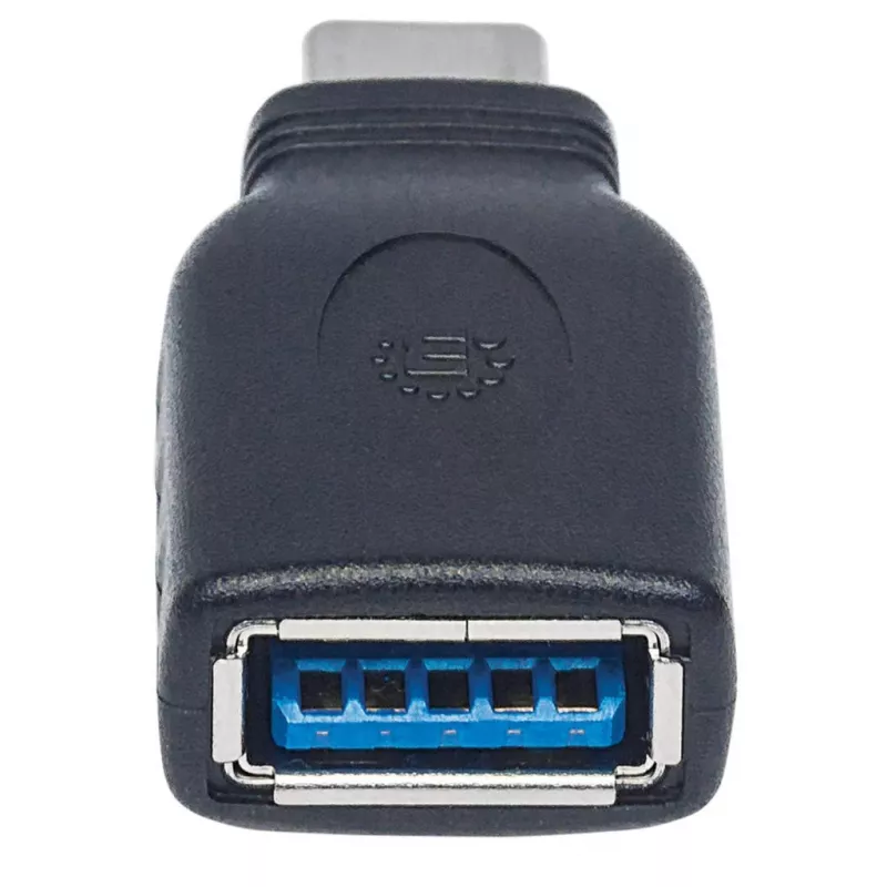 Adaptador Manhattan USB-C a USB-A, conector macho a conector hembra, 5 Gbit/s (USB 3.2 Gen1, también USB 3.0), SuperSpeed USB, negro, garantía de por vida, equivalente a USB31CAADG