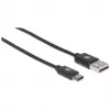 Cable Manhattan USB-C a USB-A, 2 m, conector macho a conector macho, negro, 480 Mbit/s (USB 2.0), Hi-Speed USB, garantía de por vida, equivalente a USB2AC2M