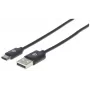Manhattan 354936 cable de USB-C a USB-A, USB 2.0, 3 m, macho/macho, negro
