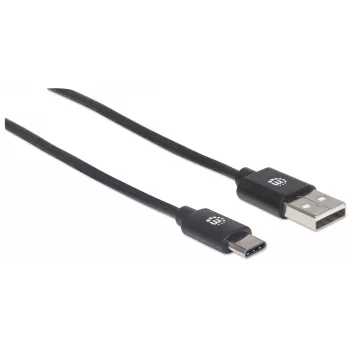 Cable Manhattan USB-C a USB-A, 3 m, conector macho a conector macho, 480 Mbit/s (USB 2.0), Hi-Speed USB, negro, garantía de por vida