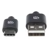 Manhattan 354936 cable de USB-C a USB-A, USB 2.0, 3 m, macho/macho, negro