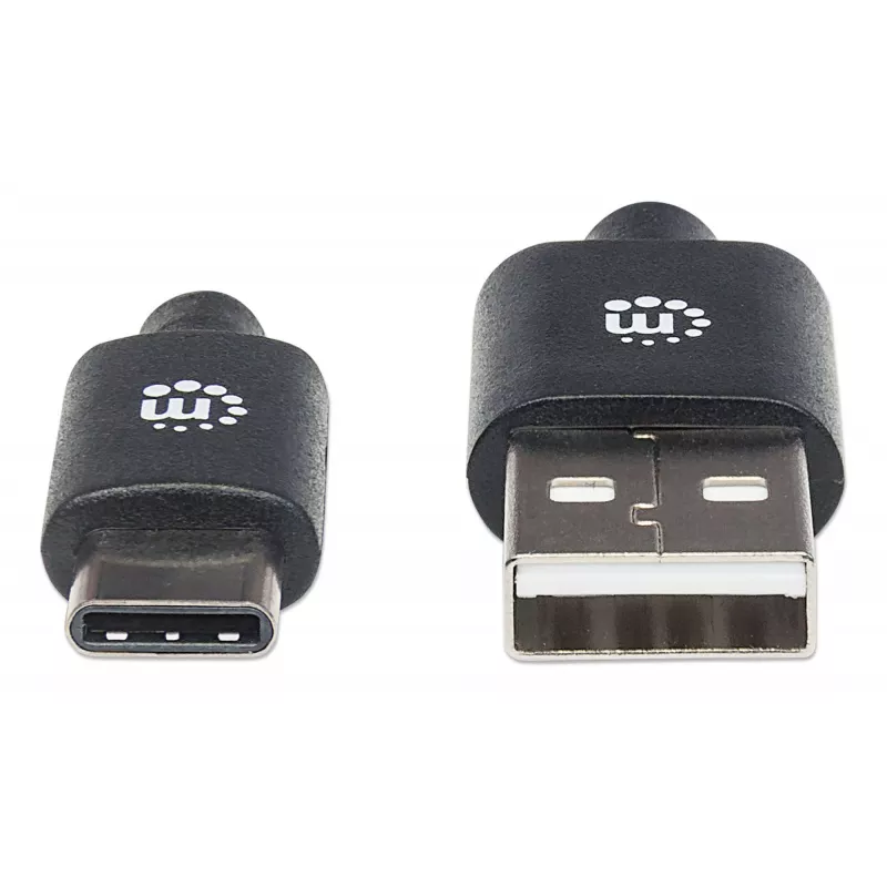 Manhattan 354936 cable de USB-C a USB-A, USB 2.0, 3 m, macho/macho, negro