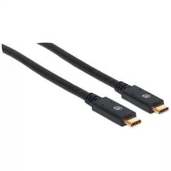 Cable USB-C Manhattan USB315CC2M 2 m conector macho a conector macho negro