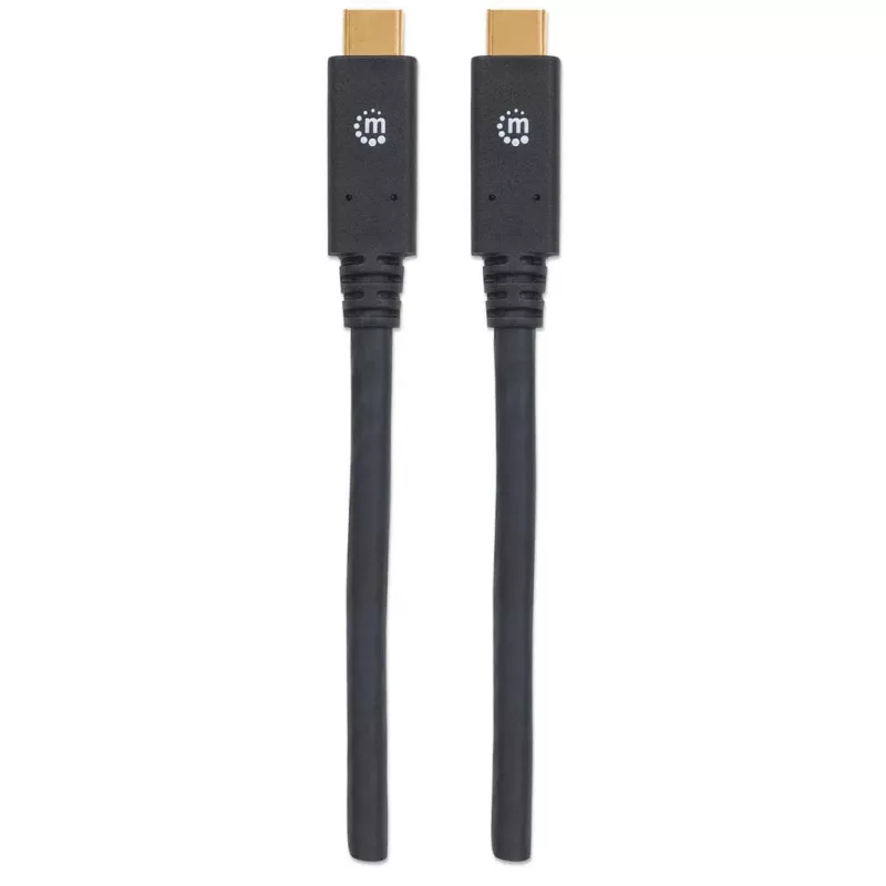 Cable USB-C Manhattan USB315CC2M 2 m conector macho a conector macho negro