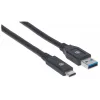 Cable USB-C a USB-A Manhattan 354981 3 m conector macho a conector macho