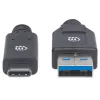 Cable USB-C a USB-A Manhattan 354981 3 m conector macho a conector macho