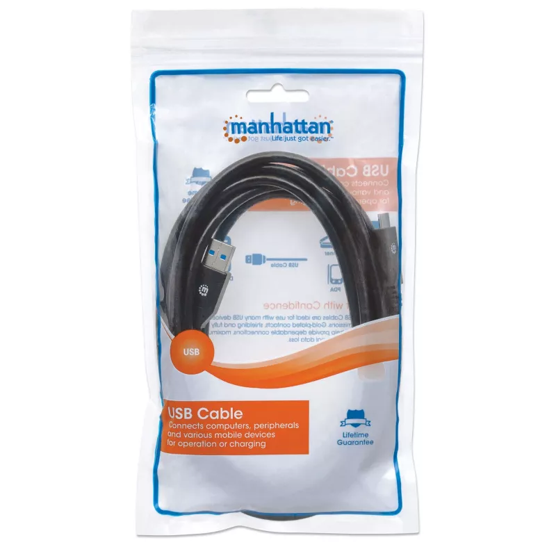 Cable USB-C a USB-A Manhattan 354981 3 m conector macho a conector macho