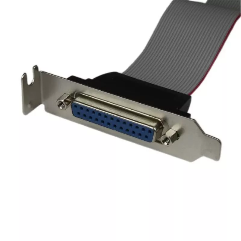Adaptador de cable de cabecera de puerto paralelo de perfil bajo de 16 pulgadas StarTech.com con placa de ranura – DB25 (H) a IDC26