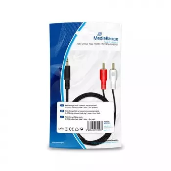 Cable de audio MediaRange MRCS164 1 m 2xRCA 3,5 mm negro