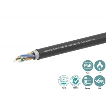 Cable de red Lanview LVN-CAT6PE-2FUTP RJ45 CAT6 305M negro
