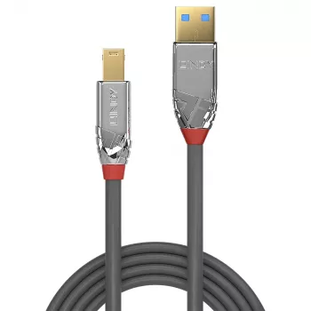 Lindy cable USB 3.2 Type-A a B de 1 m, 5 Gbit/s, Cromo Line