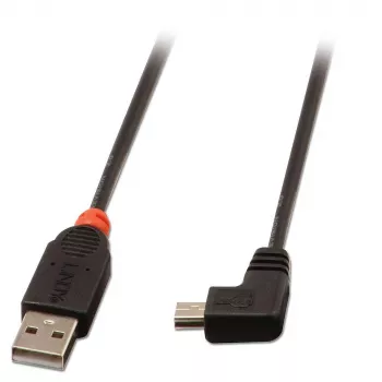 Lindy cable USB 2.0 de 1 m, Type-A a Mini-B, acodado 90°