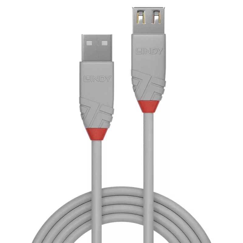Lindy cable alargador USB 2.0 Type-A de 3 m, Anthra Line, gris