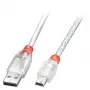 Lindy cable USB 2.0 de 2 m, Type-A a Mini-B, transparente