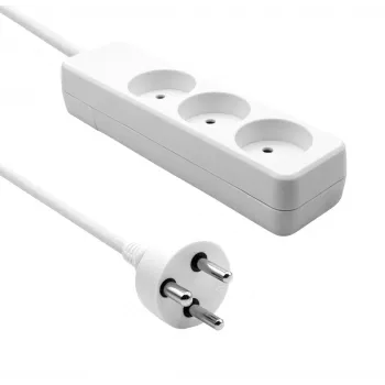 Microconnect MC-GRU0350DK alargador de corriente de 5 m 3 tomas AC para interior blanco