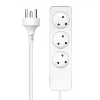 Microconnect MC-GRU0350DK alargador de corriente de 5 m 3 tomas AC para interior blanco