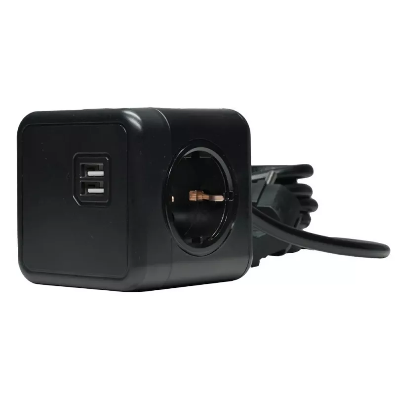 Microconnect GRUCUBE2USB-B3 alargador de corriente de 3 m 3 tomas AC para interior negro