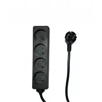 Microconnect MC-PS040150FRB alargador de corriente de 1,5 m 4 tomas AC para interior negro