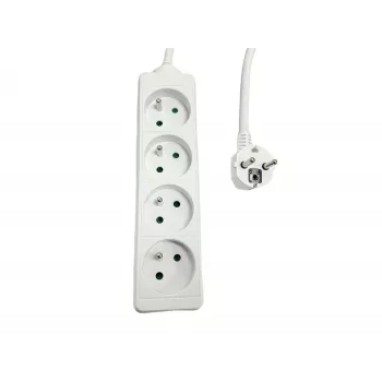 Regleta de enchufes MicroConnect MC-PS040150FRW — 4 tomas, enchufes tipo E francés