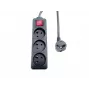 Microconnect MC-PSOO030150FRB alargador de corriente de 1,5 m 3 tomas AC para interior negro