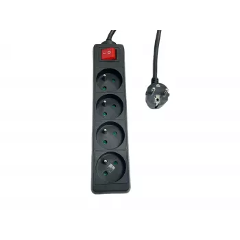 Regleta de enchufes MicroConnect MC-PSOO040150FRB 4 tomas con interruptores individuales