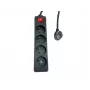 Regleta de enchufes MicroConnect MC-PSOO040500FRB 4 tomas con interruptores individuales de encendido/apagado
