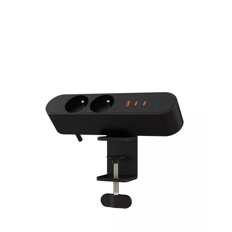 Regleta múltiple de escritorio MicroConnect MC-MDPS-FR2-67W — 2 tomas, 67 W de potencia total