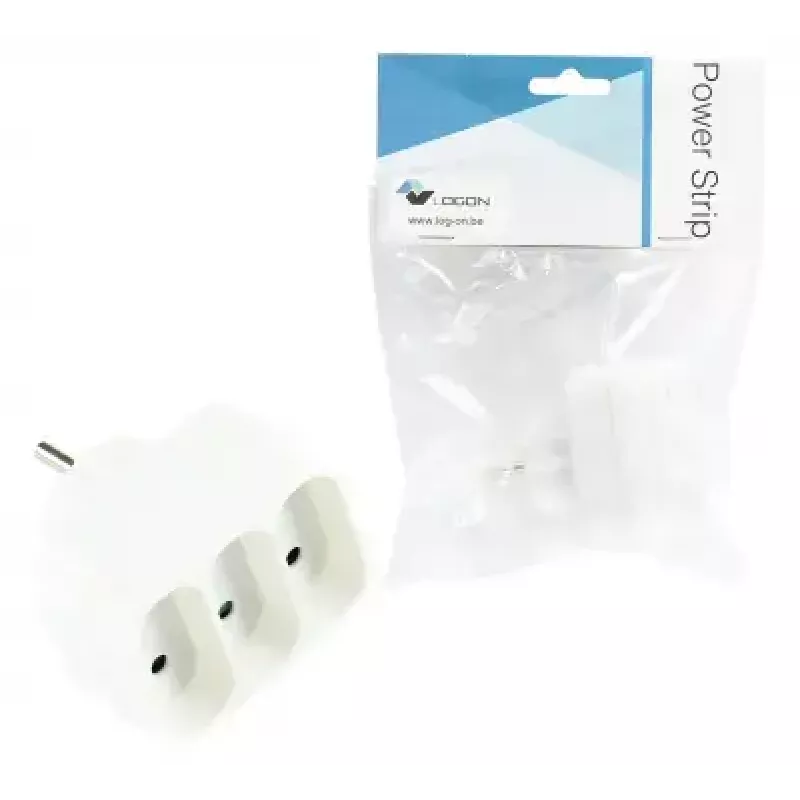 Alargador de corriente LOGON LPS140 — 3 tomas AC, interior, 18 A, blanco