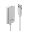 Convertidor de audio Lindy USB Type-A a convertidor de audio, plateado/blanco, 25 g