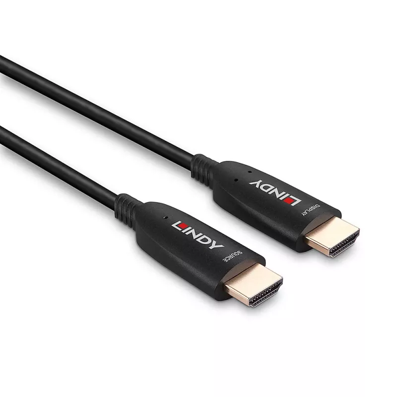 Cable HDMI híbrido de fibra óptica Lindy 40 m 8K60 48 Gbit/s Negro