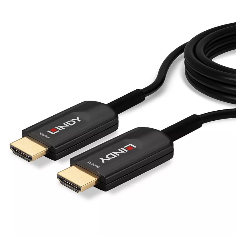 Lindy 38381 cable HDMI Ultra High Speed híbrido de fibra óptica, 15 m, 8K 60 Hz, 4K 120 Hz, negro