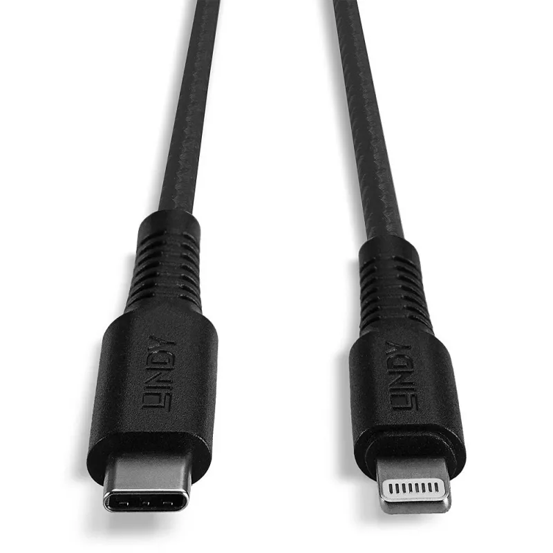 Cable de carga y sincronización USB Type-C a Lightning reforzado Lindy 0,5 m